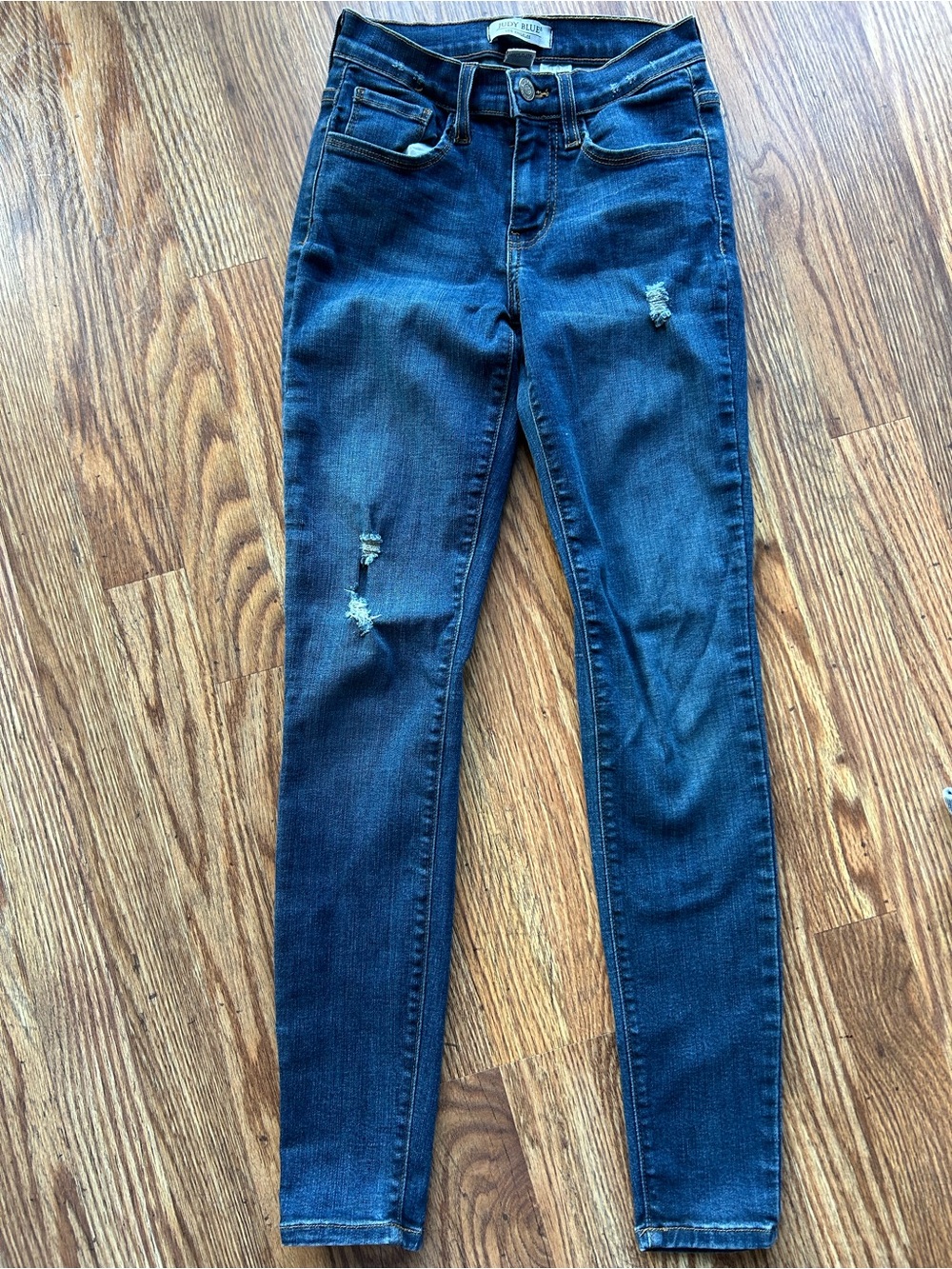 Women's Judy Blue Dark Blue Distressed Skinny Jeans Size 1/25